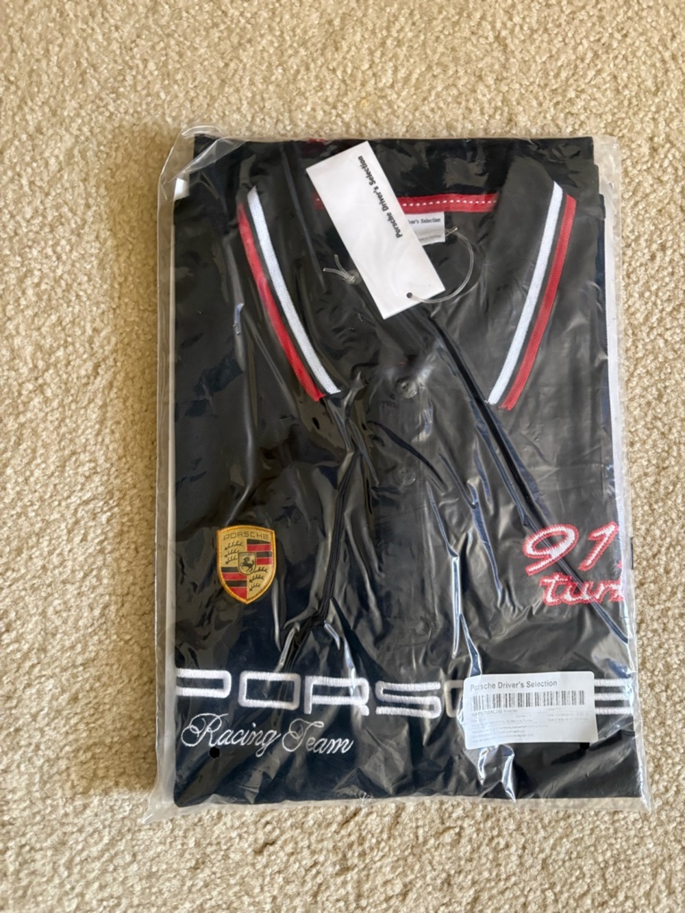 Porsche Racing Team Polo - Black cotton 100% authentic 100% size XL